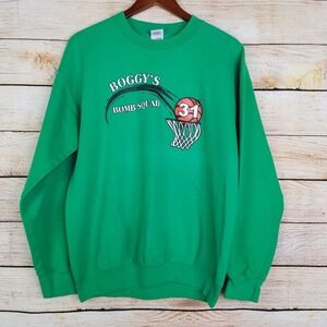 Vintage Boggys Bomb Squad Basketball Green‎ Size M Pullover Crewneck Sweatshirt